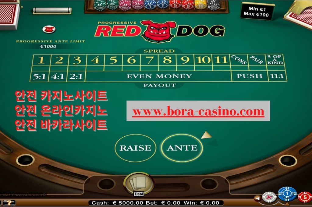 Progressive red dog casino table 